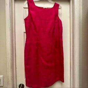 Talbots Irish linen pink sheath dress. Size 10. Sleeveless.